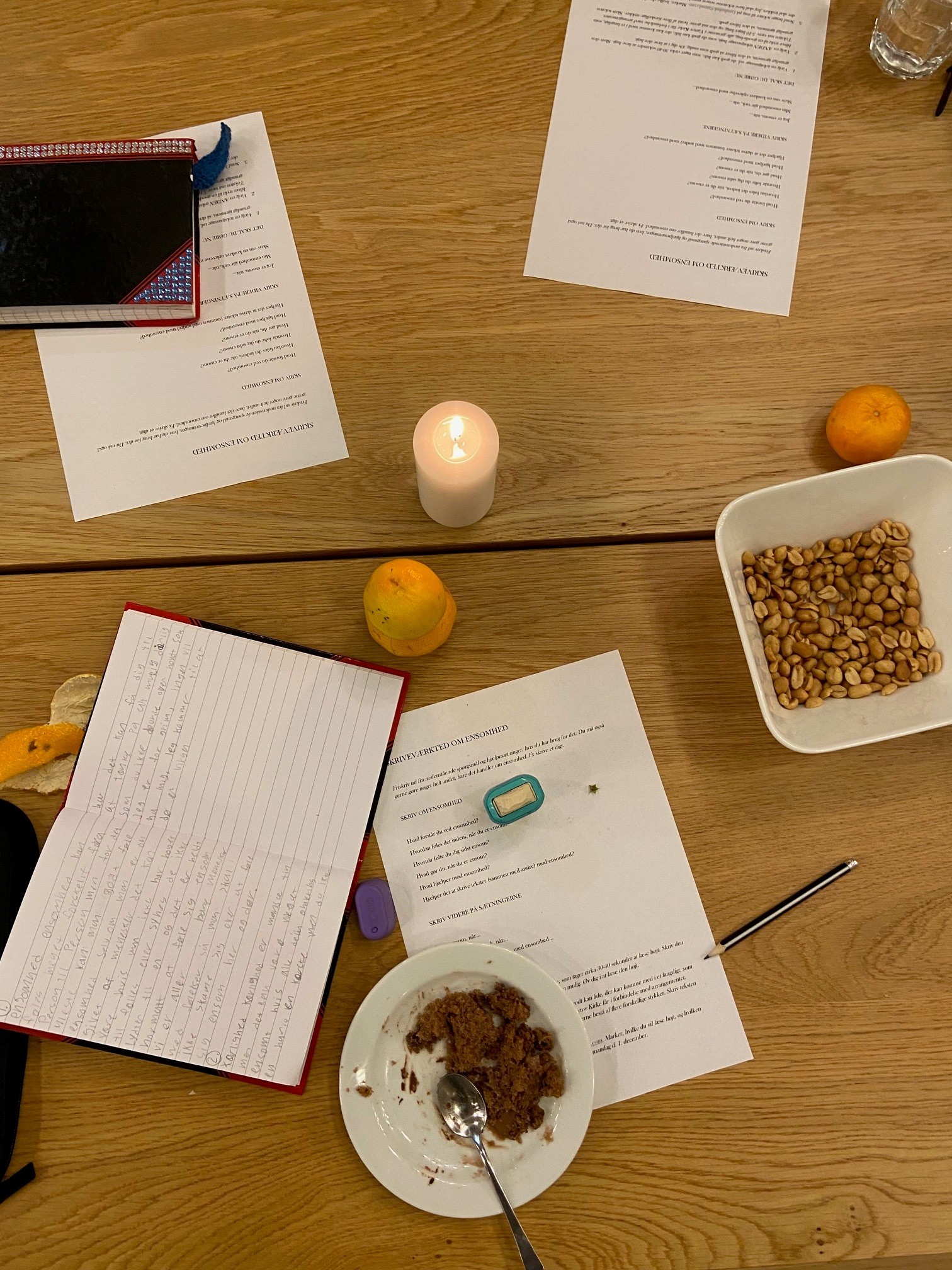 Skriveøvelser på bord